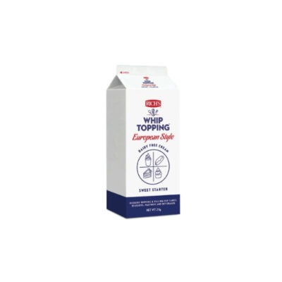 A non-dairy, fresh cream replacement Whip Topping that offers great performance and stability with an authentic creamy flavour and appearance.